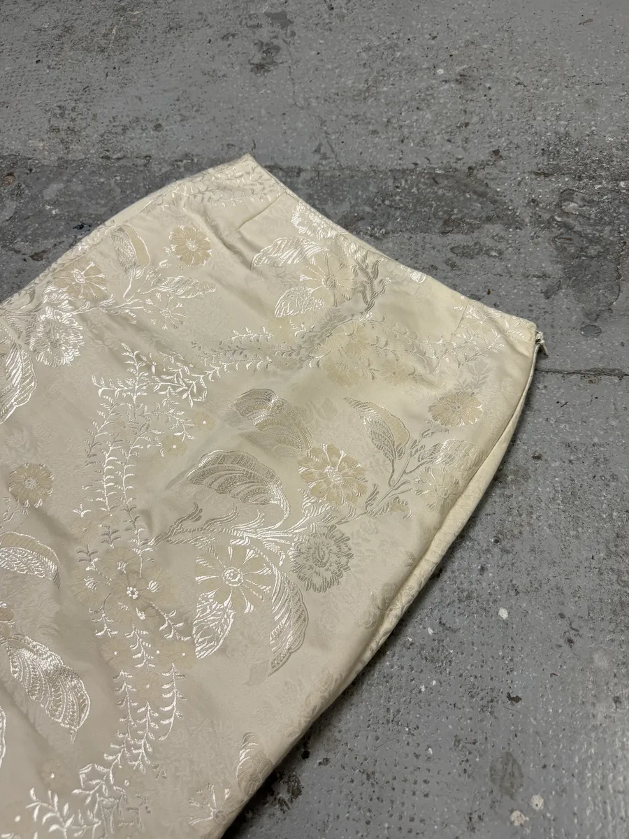 2000s Balenciaga Flowers Cream Beige Skirt - Image 7