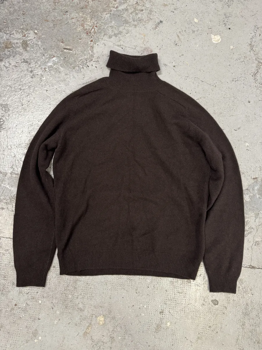 2000s Dries Van Noten Brown Wool Turtleneck - Image 6