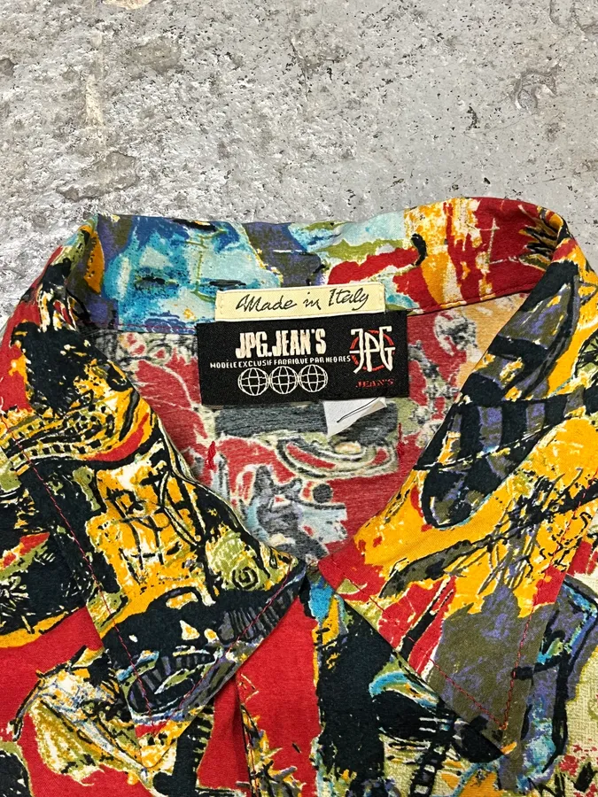 2000s Jean Paul Gaultier Basquiat Red Shirt - Image 5