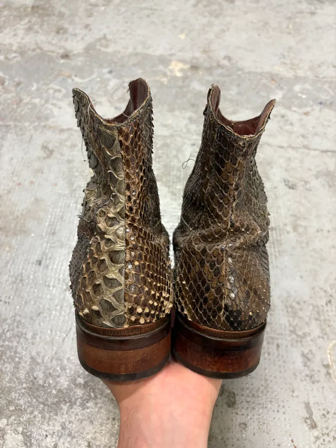 2000s Roberto Cavalli Python Leather Boots - Image 7