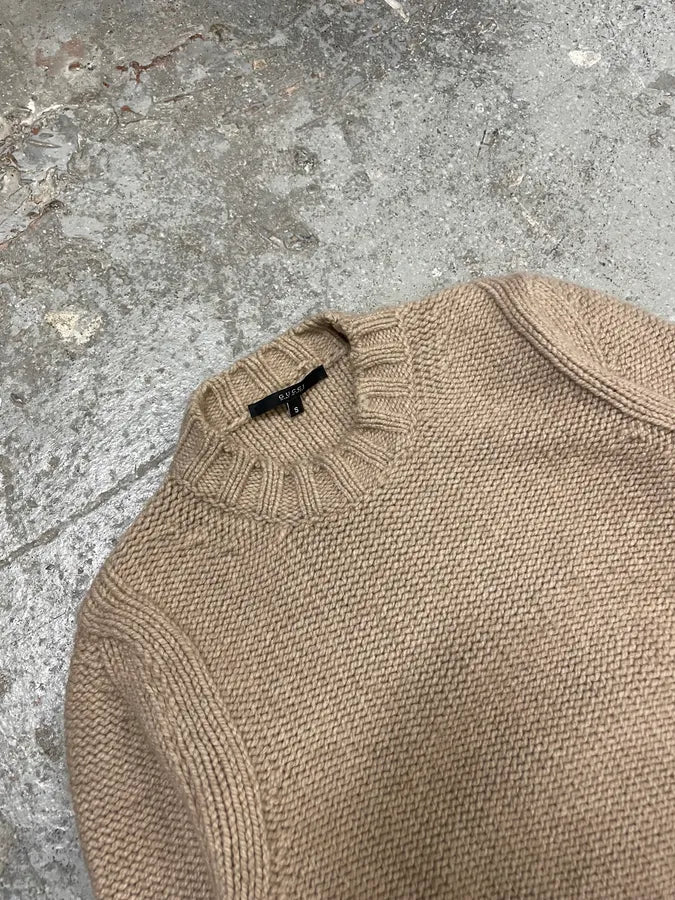 AW2003 Gucci Grey Wool Minimalist Sweater - Image 4