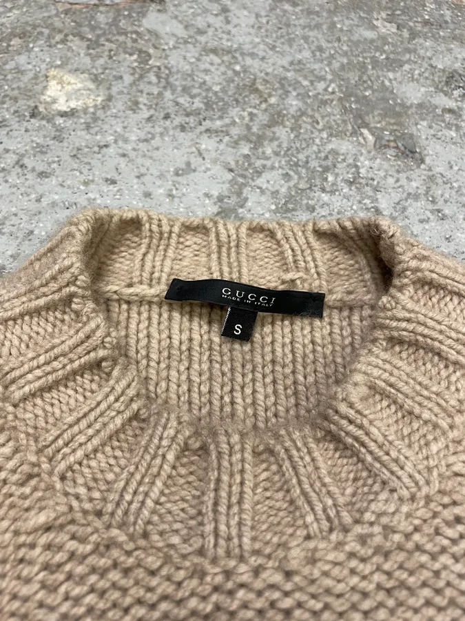 AW2003 Gucci Grey Wool Minimalist Sweater - Image 5