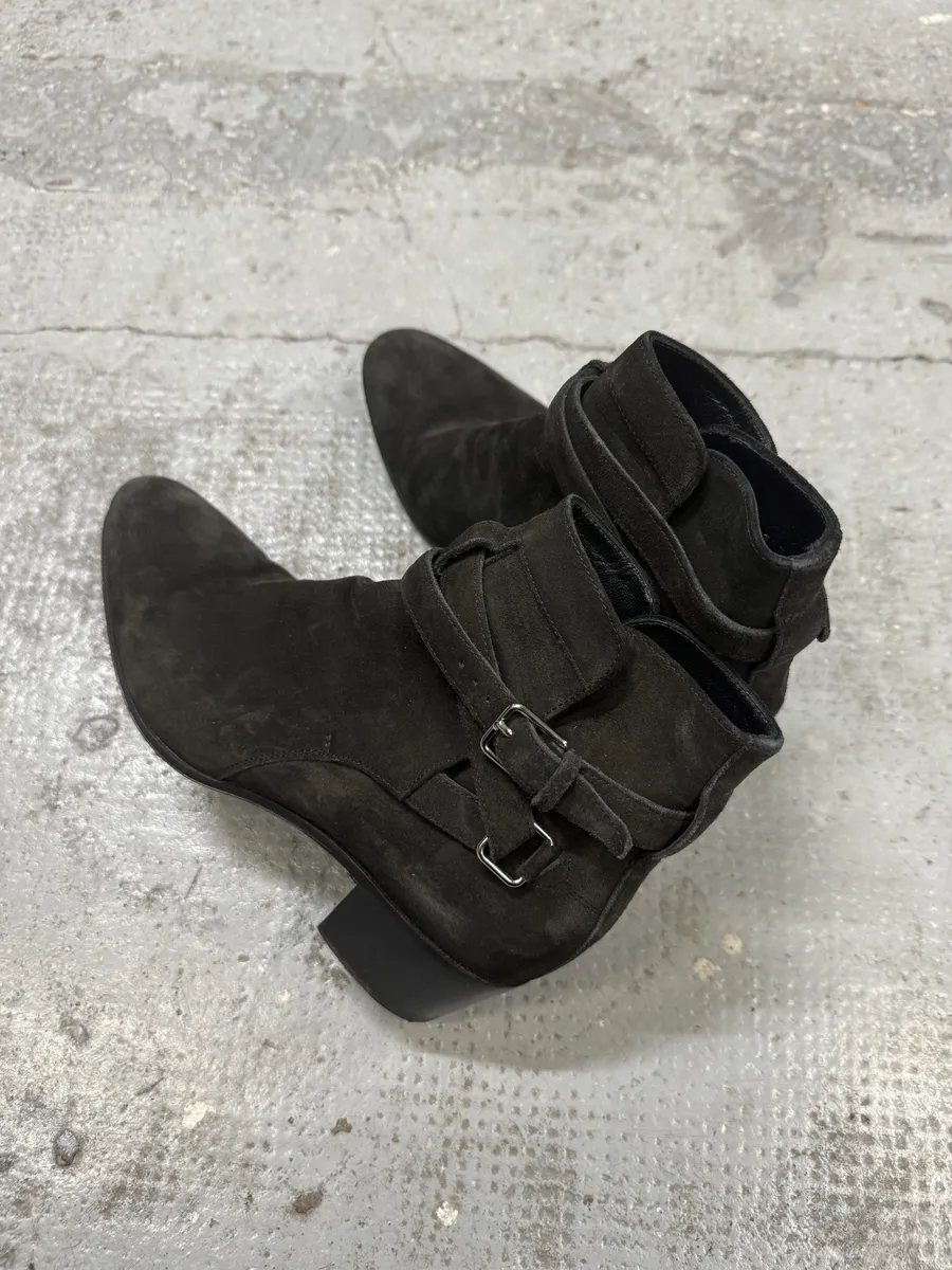 AW2013 Saint Laurent Jodhpur Dark Suede Ankle Boots by Hedi Slimane - Image 6