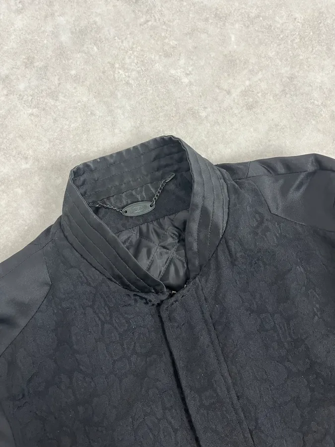 AW2018 Cavalli Black Leopard Bomber Jacket - Image 5