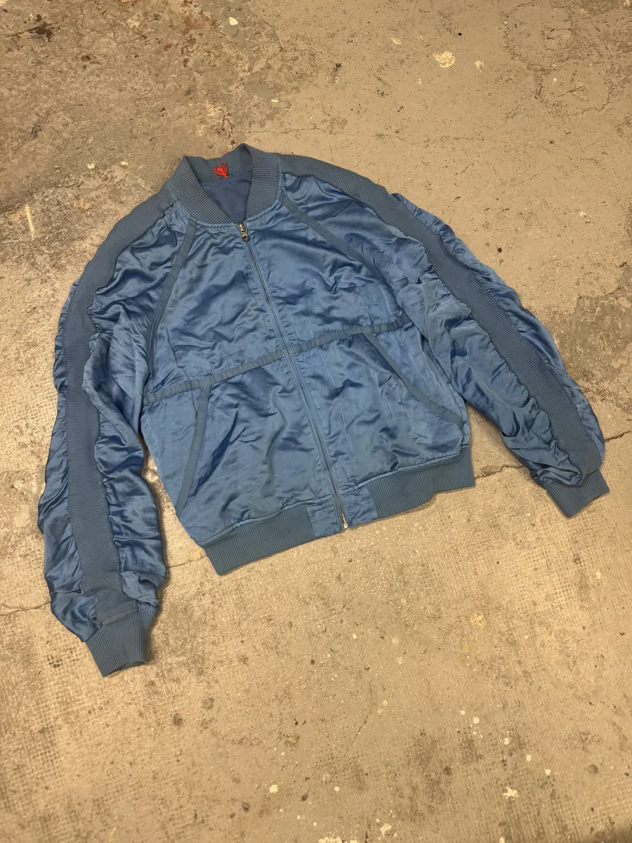 Diesel Blue Satin Relaxed Bomber Jacket - Image 8