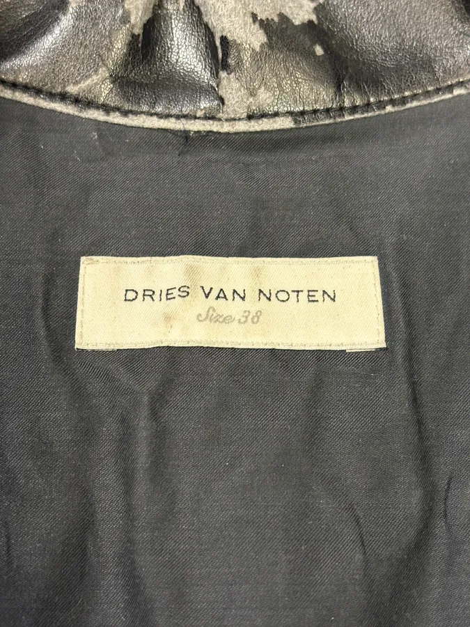 Dries Van Noten Black Leather Sleeveless jacket - Image 9