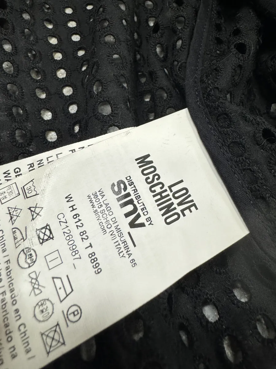 Moschino Black Perfored Light Black Bomber Jacket - Image 8
