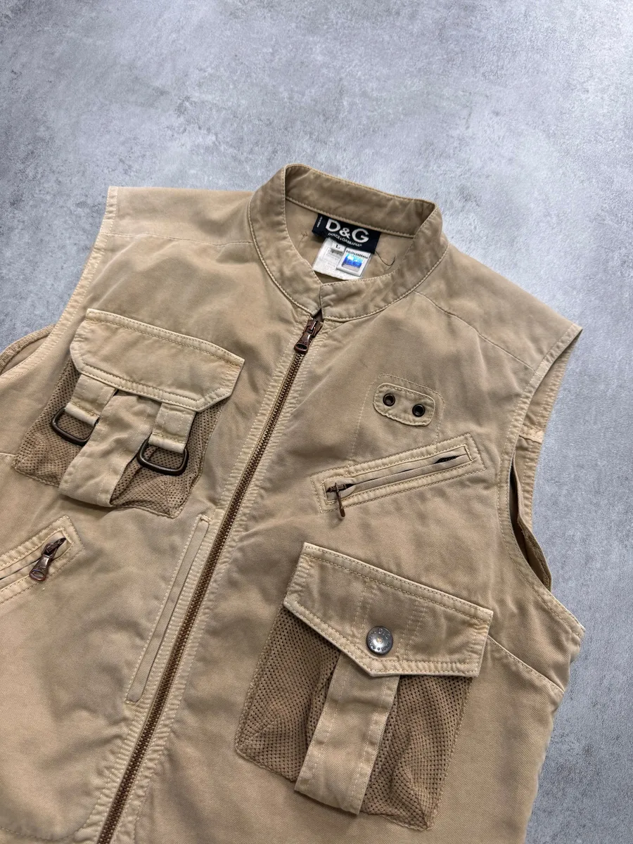 SS2003 Dolce & Gabbana Beige Cargo Combat Vest - Image 7