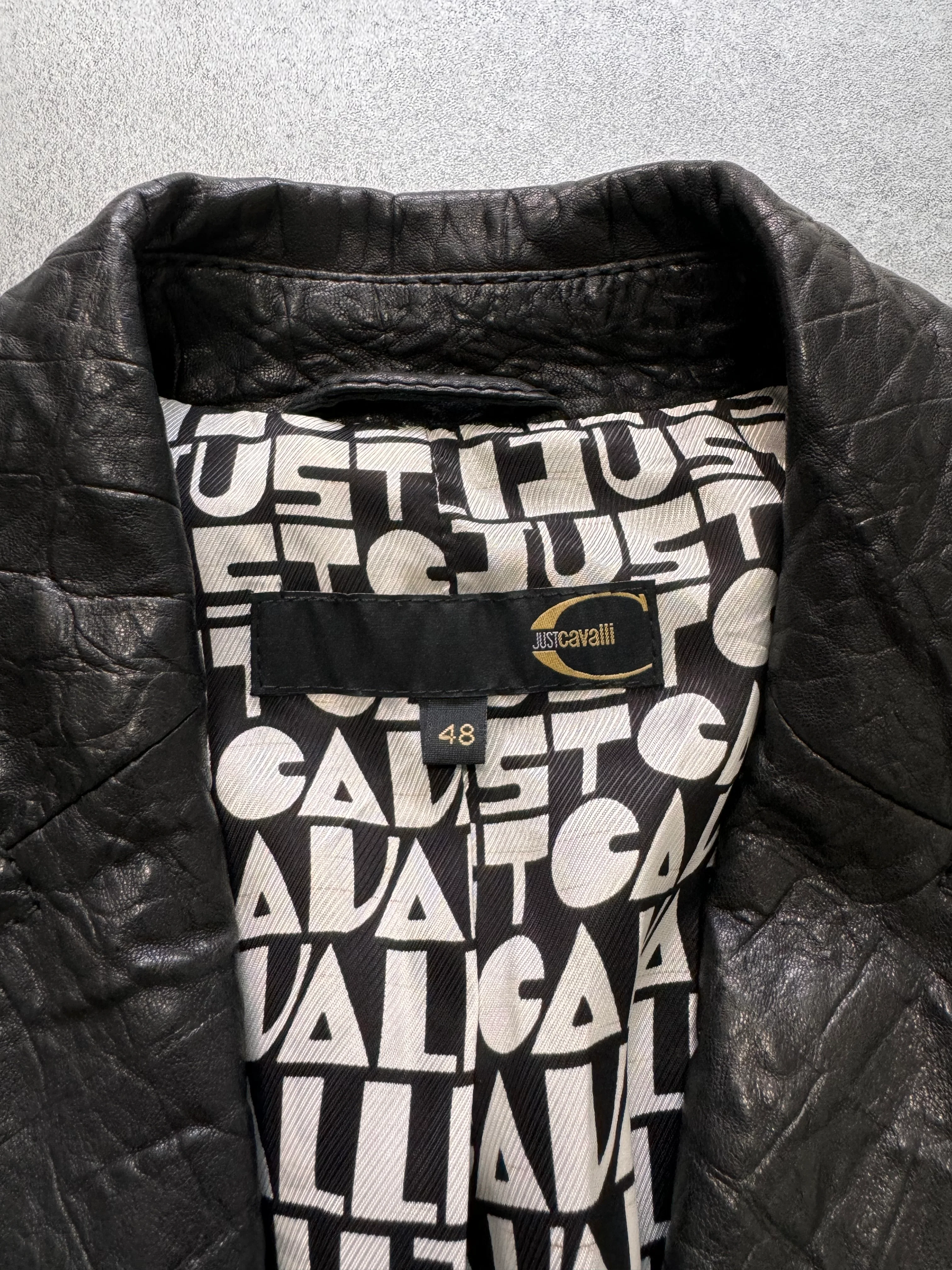 SS2009 Cavalli Crocodile Effect Leather Jacket - Image 8