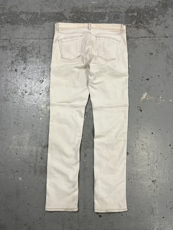 SS2020 Rick Owens White Avant-Garde Biker Slim Jeans - Image 9