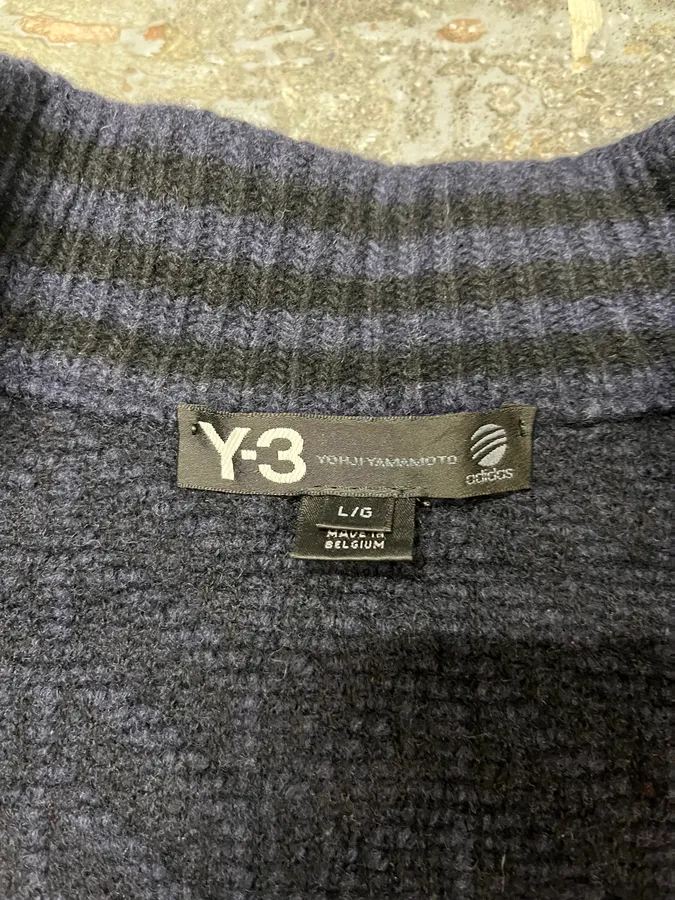 Yohji Yamamoto Y3 Navy Full Zip Cardigan - Image 8